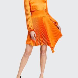 A.L.C. Behati Pleated Long-Sleeve Asymmetric Dress